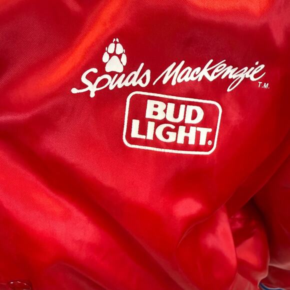 Vtg Spuds Mackenzie Bud Light Satin Jacket Mens Sz XL Anheuser Busch 80s Promo - Picture 8 of 11